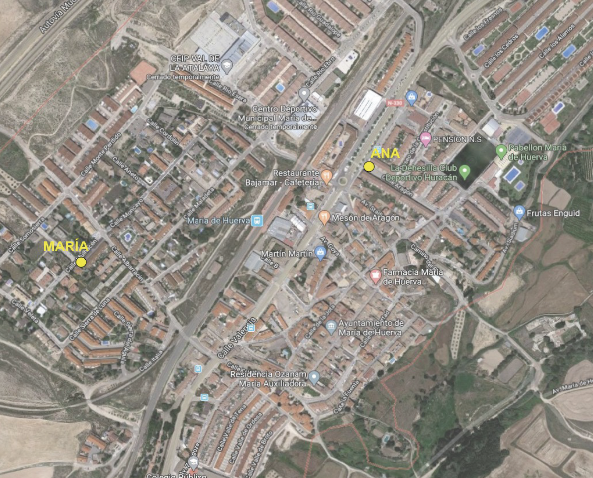 Ilustración 1: ¿Dónde podrán quedar estas dos amigas? Fuente: elaboración propia.
