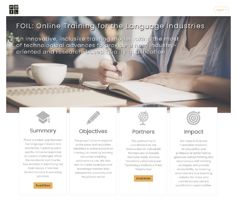 Figura 1. Página web del proyeto FOIL.