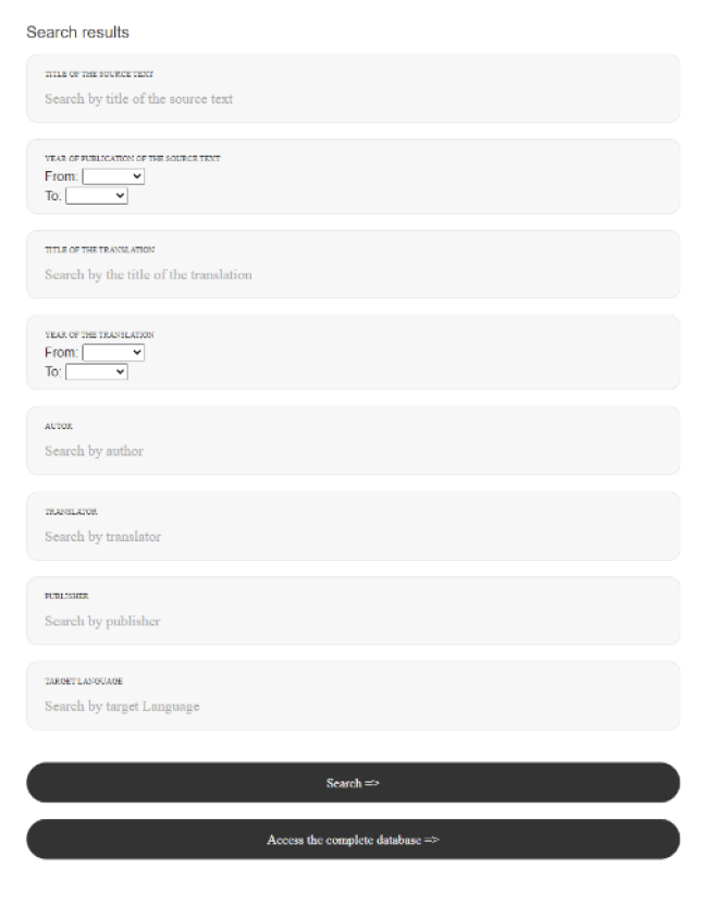 Figure 1. Online search interface