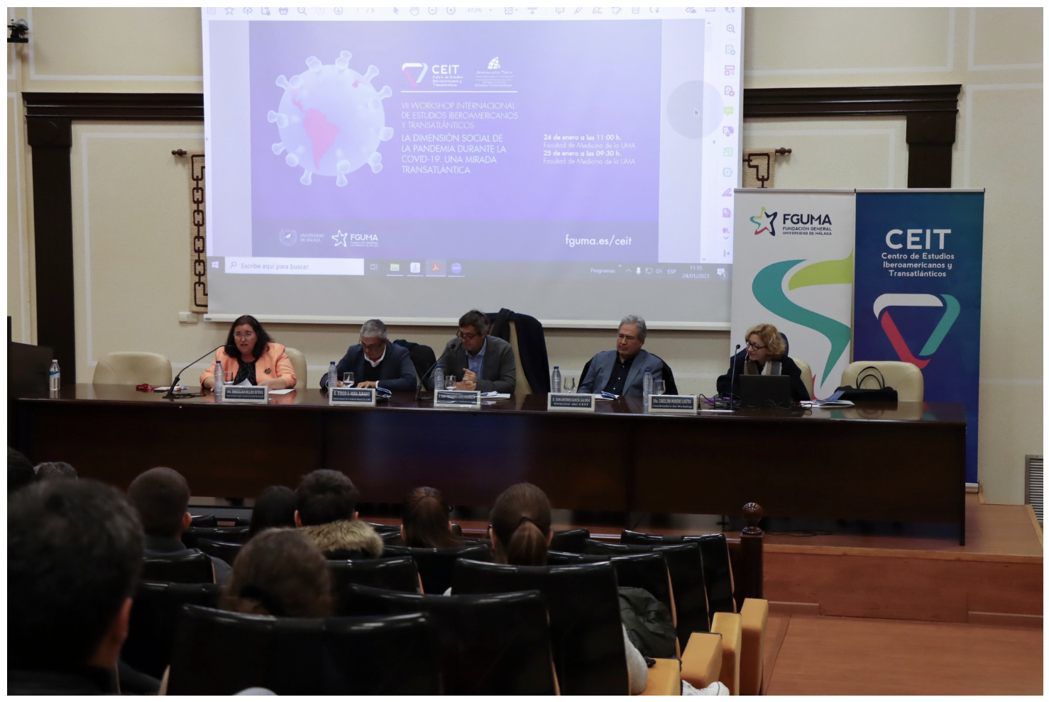 Inauguración institucional del VII Workshop de Estudios Iberoamericanos y Transatlánticos FGUMA-UMA (CEIT). (Foto: Raúl Orellana).