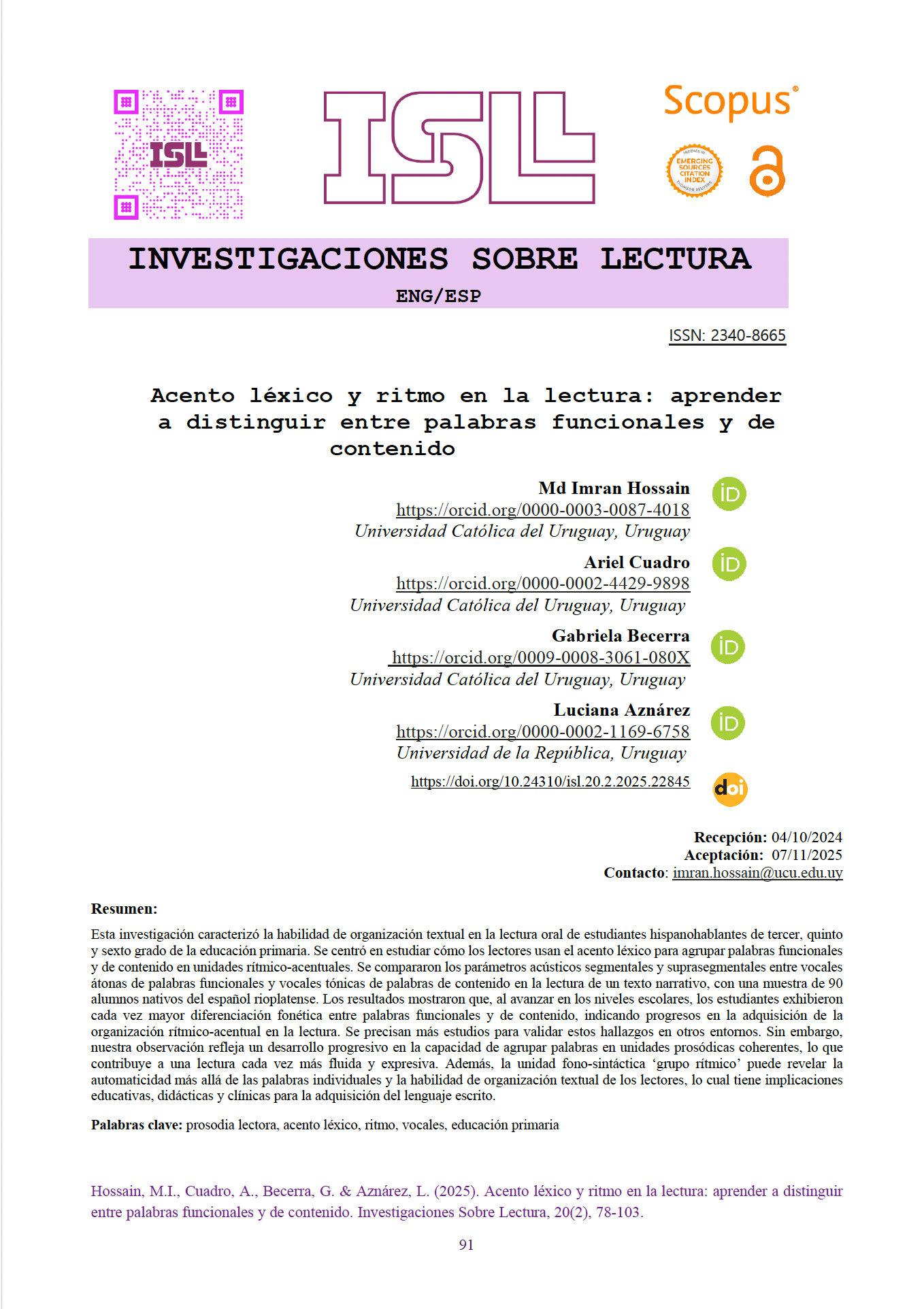 Portada del artículo