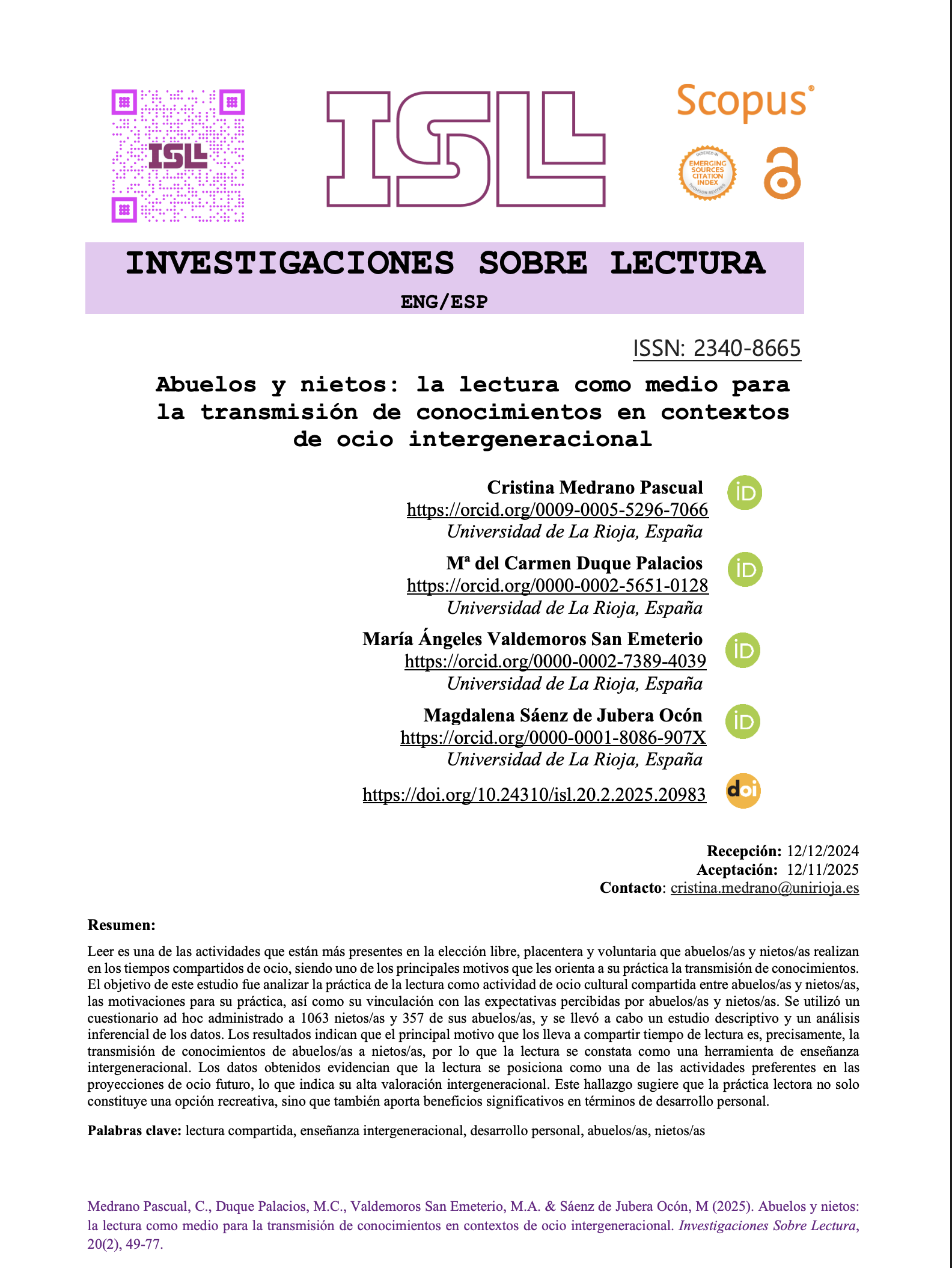 Portada del artículo