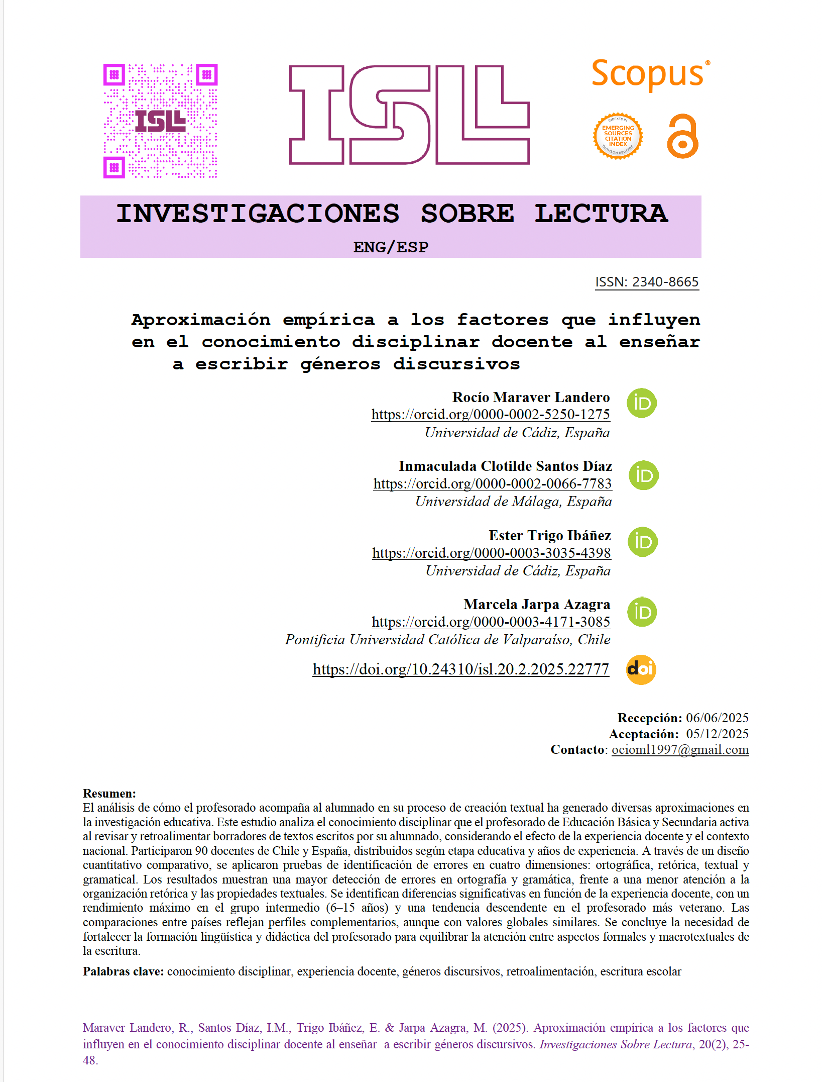 Portada del artículo